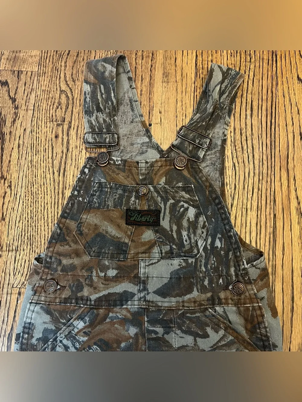 VTG USA Made Kids 6X Liberty Realtree Camo Overalls Outdoor Unisex Boy Girl Hunt